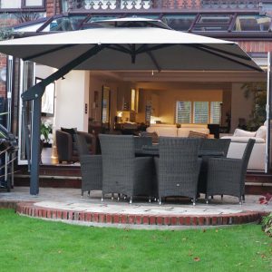 Taupe Side Arm Garden Umbrella - London