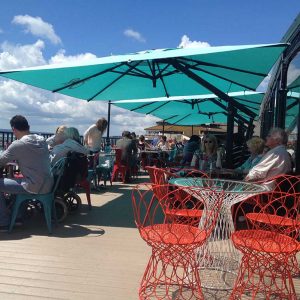 Blue Cafe Umbrellas