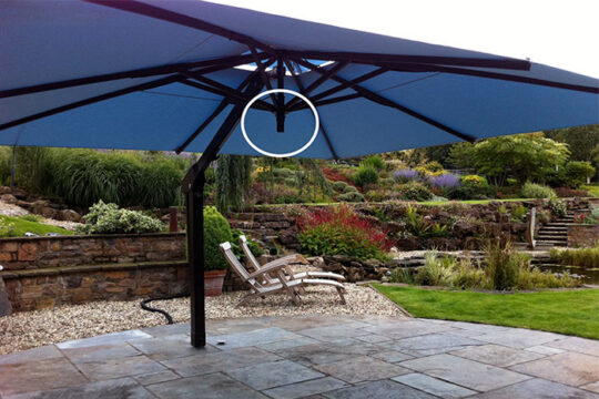 Attachment for infra red heater for poggesi umbrellas.