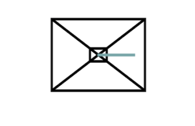 Arm on short side - Rectangular canopy - Base sits inside footprint of canopy